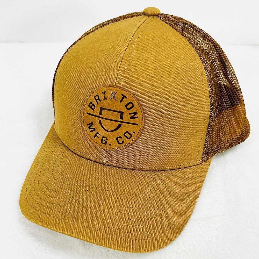 Brixton Circle Patch Trucker Western Hat Cap Snapback Adjustable Brown Outdoors